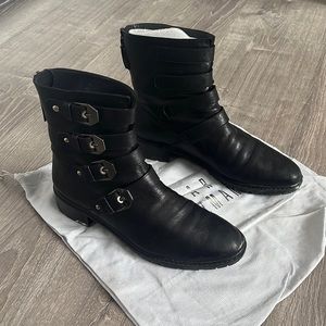 Staurt Weitzman Jitterbug Boots Size 8 Black Leather